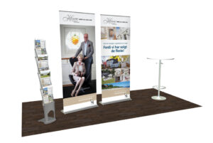 3D-visualisering af messeopstilling for Helle Skovby Ejendomsmægler