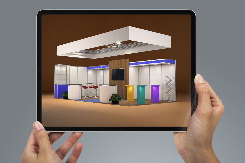 3D-visualisering af System Standex Cobra Expo – før grafikken kommer på